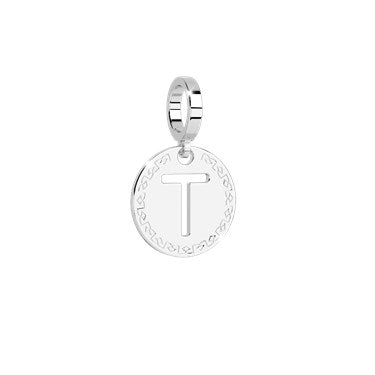 My World Initial Charm Letter T In Silver