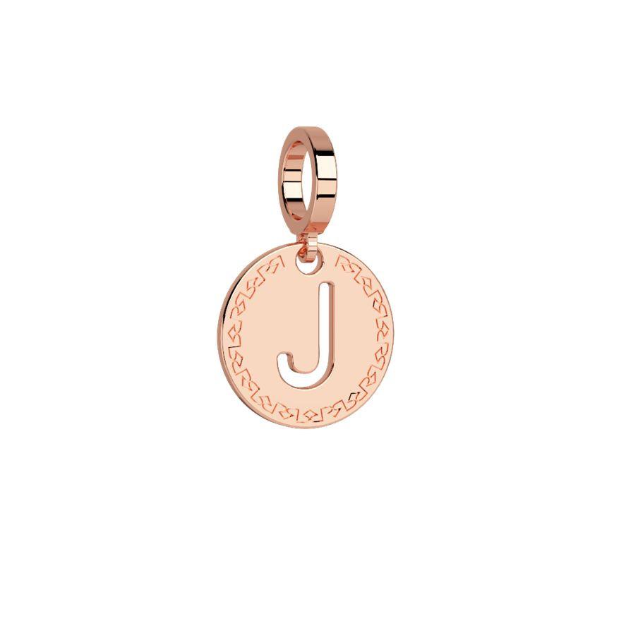 My World Initial Charm Letter J In Rose