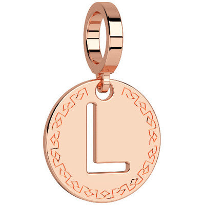 My World Initial Charm Letter L In Rose