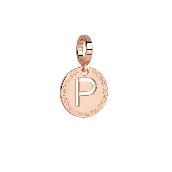 My World Initial Charm Letter P In Rose