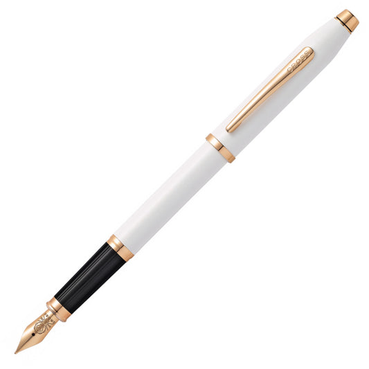 Cross Century II Pearlescent White Laquer Ballpoint and Fountain Pen Set