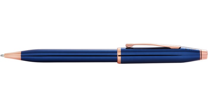 Century Ii Transcucent Cobalt Blue Lacquer Ballpoint Cross Pen