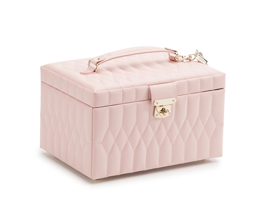 Wolf Caroline Medium Jewellery Case In Rose Quartz