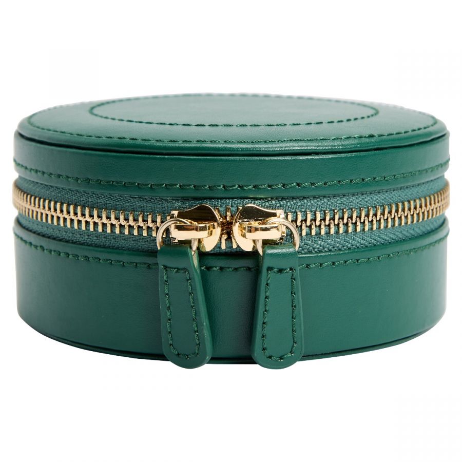 Wolf Sophia Round Zip Case In Forrest Green