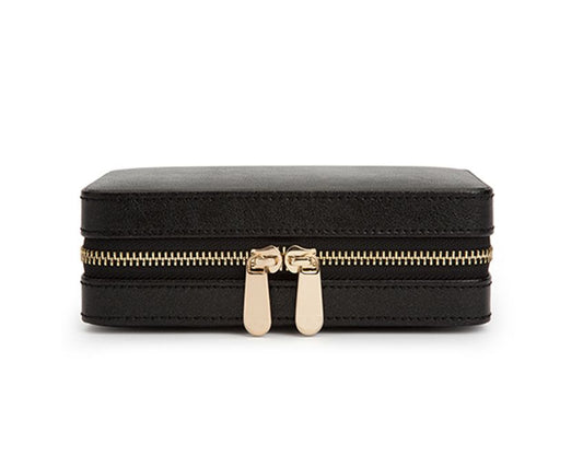 Wolf Palermo Zip Case Jewellery Box In Black Anthracite