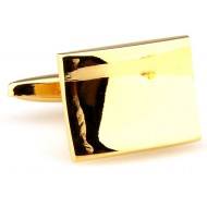 Gold Plated Polished Wave Cufflinks