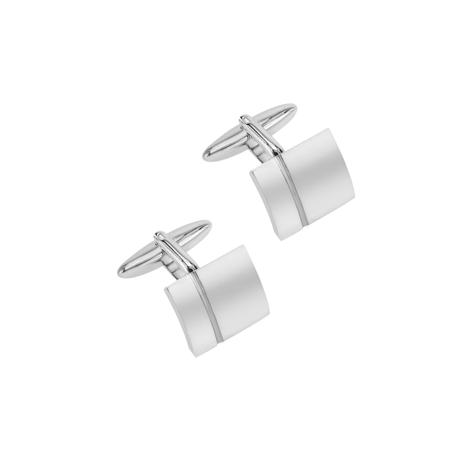 Silver Plated Plain Engraveable Cufflink