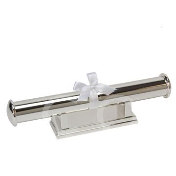 Silver Plated Plain Cert Holder And Stand