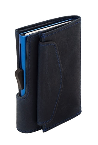 Navy Leather C-Secure Wallet