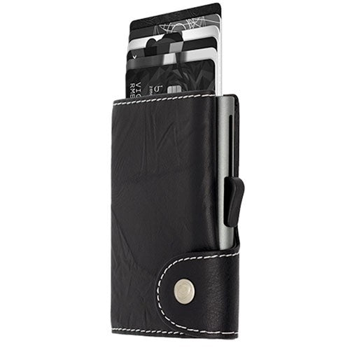 Black Leather Grey Detail Csecure Wallet