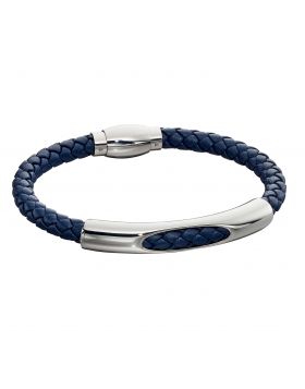 Fred Bennett Blue Leather Tunnel Section Bracelet
