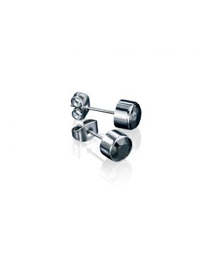 Fred Bennett Steel Black Cubic Zirconia Stud Earring