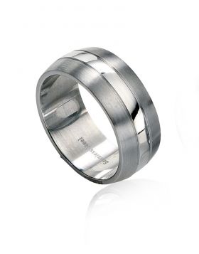 Fred Bennett Matt And Polished Wide Band Ring