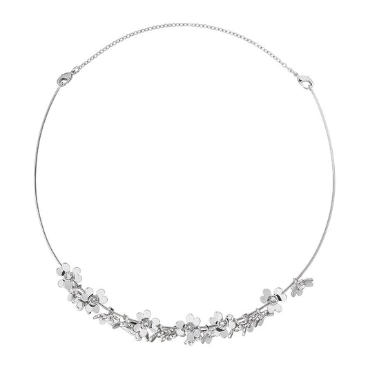 Ted Baker Hadriaa Heart Blossom Crystal Necklet In Silver