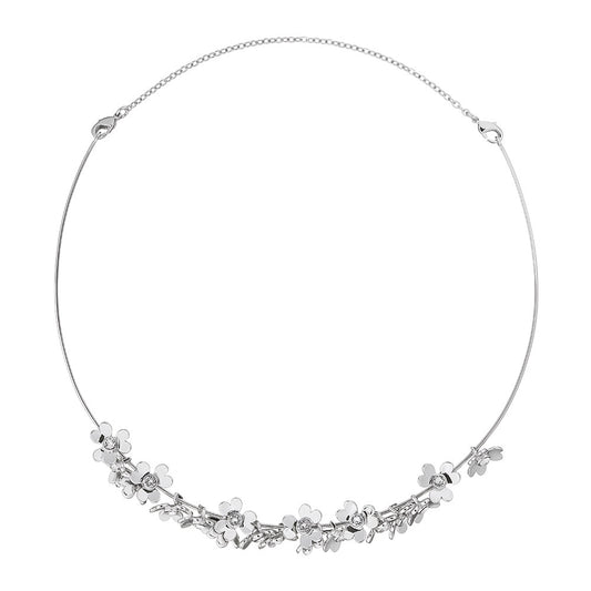 Ted Baker Hadriaa Heart Blossom Crystal Necklet In Silver
