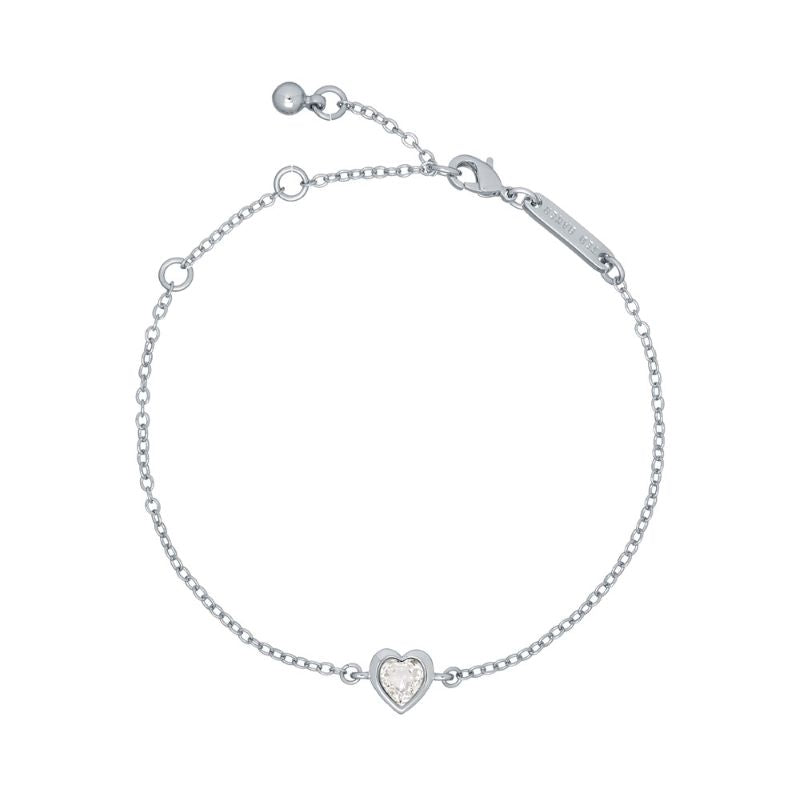 Ted Baker Silver Plated Crystal Heart Bracelet