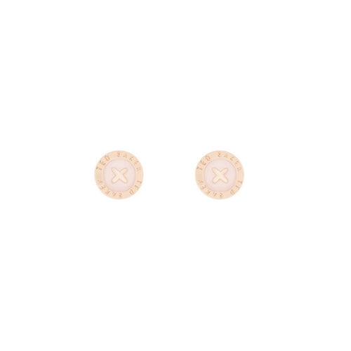 Ted Baker Eisley Enamel Mini Button Stud Earrings In Rose