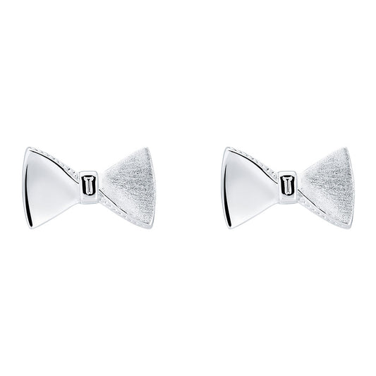 Ted Baker Tayal Tux Bow Stud Earrings In Silver