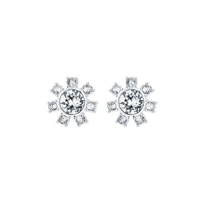 Ted Bakers Cesha Daisy Crystal Earrings In Silver