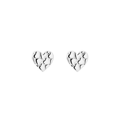 Ted Baker Harlo Mini Heart Stud Earrings In Silver