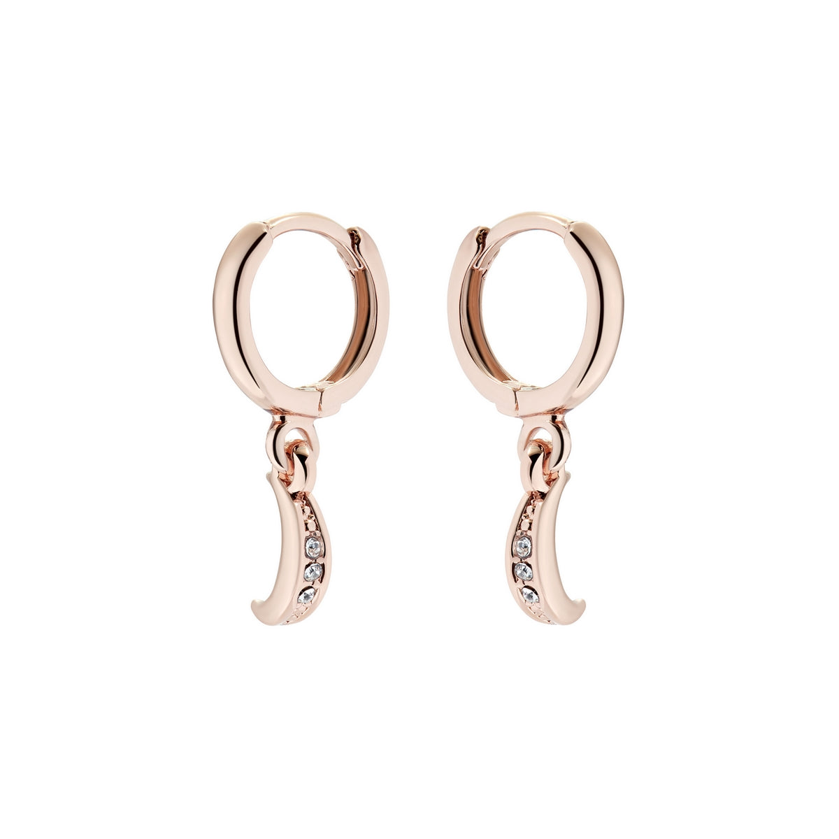 Ted Baker Marlaan Mini Crescent Moon Hoop Earrings In Rose