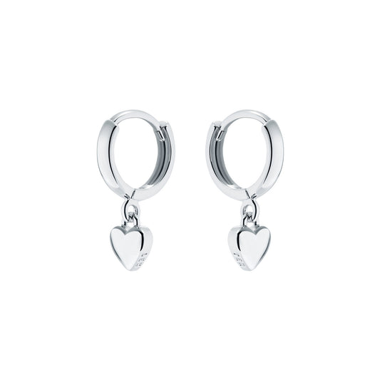 Ted Baker Harrie Mini Heart Huggie Earrings In Silver