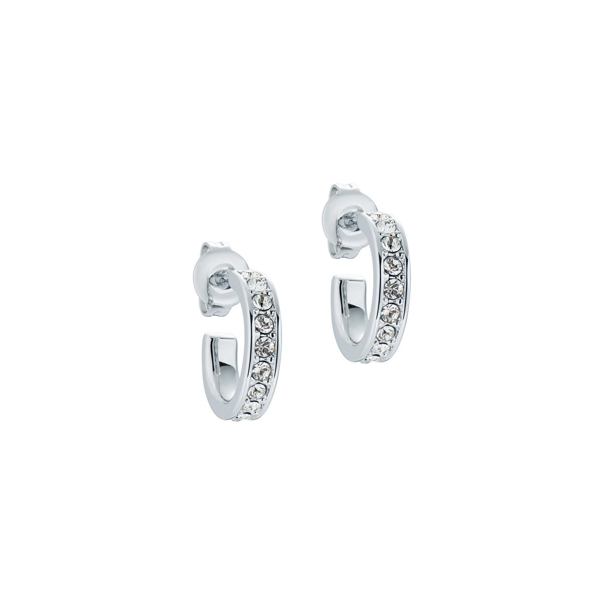 Ted Baker Nano Hoop Huggie Earring Silver Clear Crystal