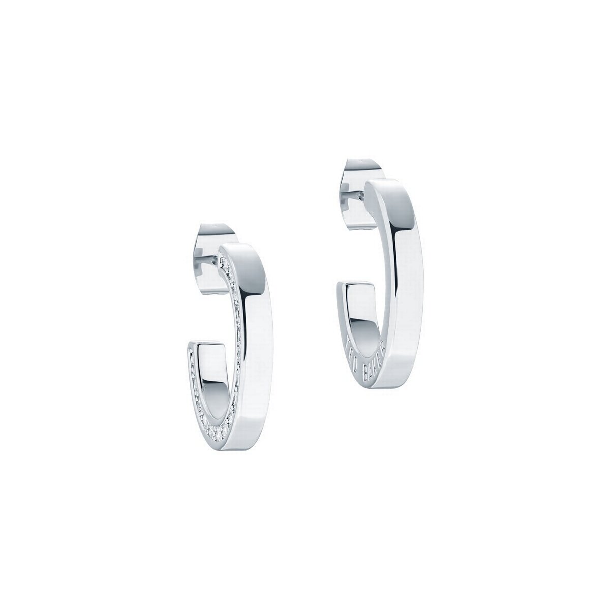 Ted Baker Crystal Hoop Silver Earrings