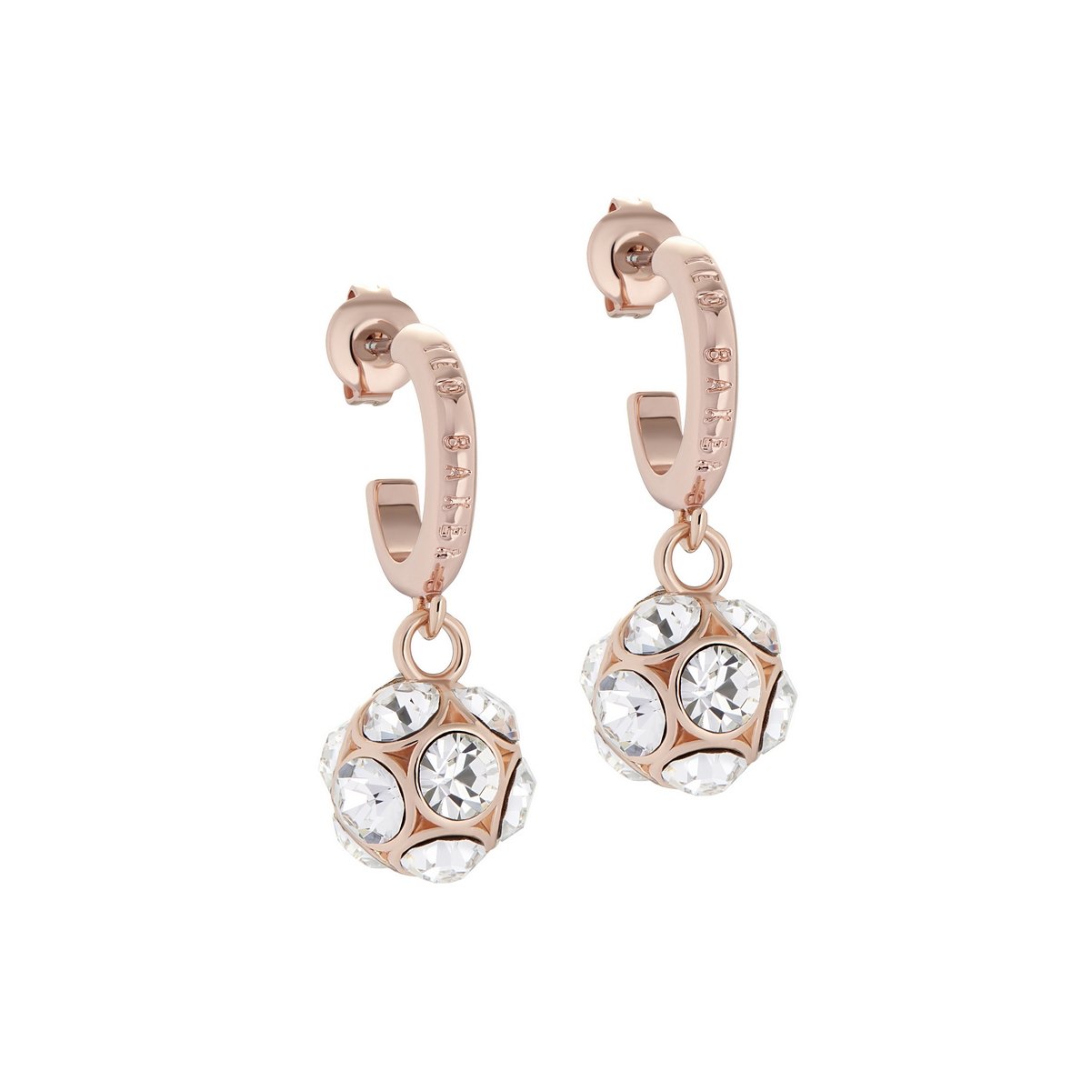 Ted Baker Ryanka Rose Plated Crystal Hoop Earring With Drop