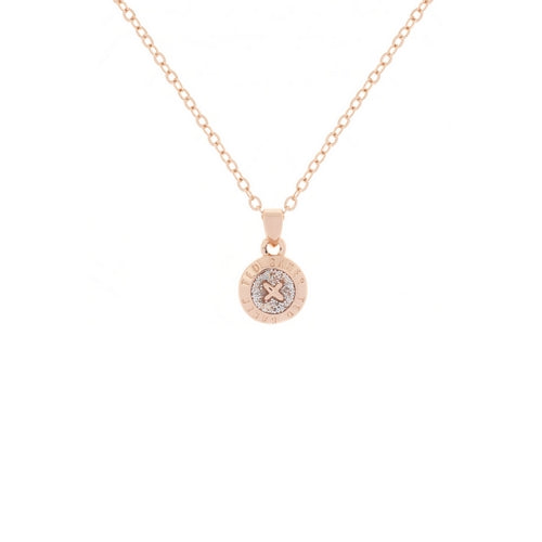 Ted Baker Elvina Mini Sparkle Enamel Button Pendant In Rose