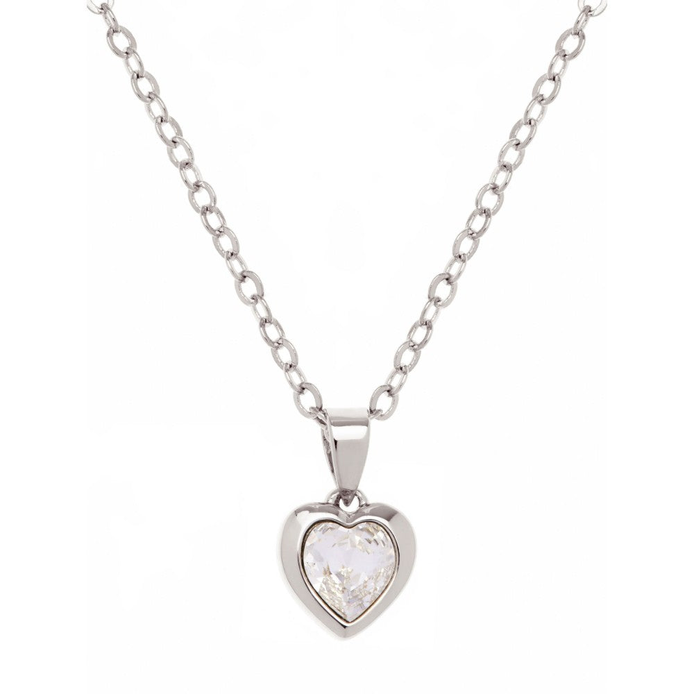 Ted Baker Hannela Crystal Heart Pendant In Silver