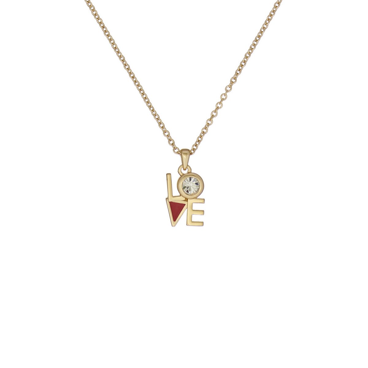 Ted Baker Linnear Gld Red Love Pendant