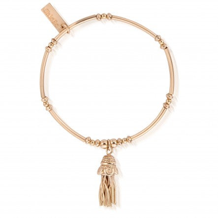 Sterling Silver Didi Tassle Bracelet In Rose