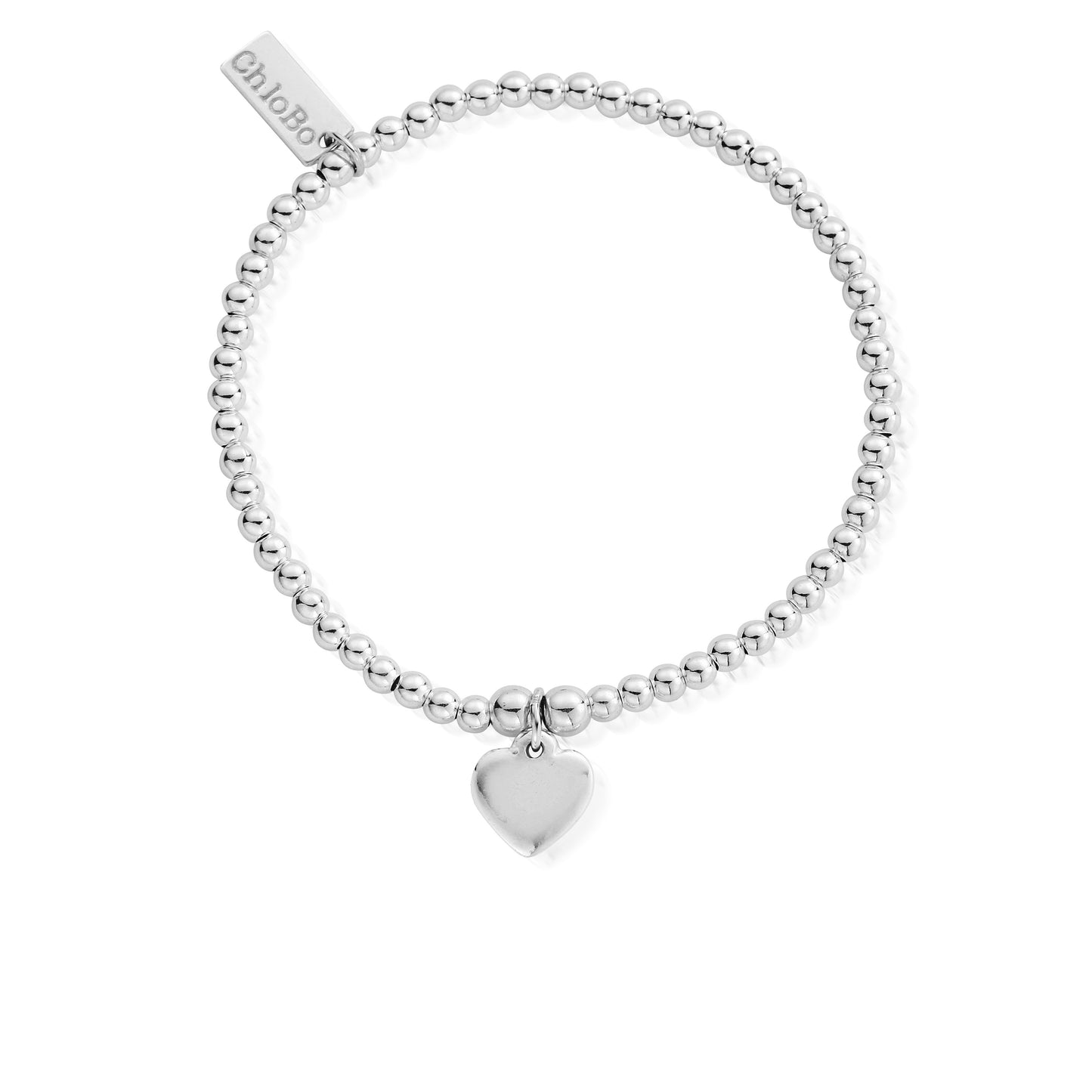 Sterling Silver Heart Beaded Chlobo Bangle