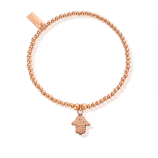 Sterling Silver Hamsa Hand Chlobo Bangle In Rose
