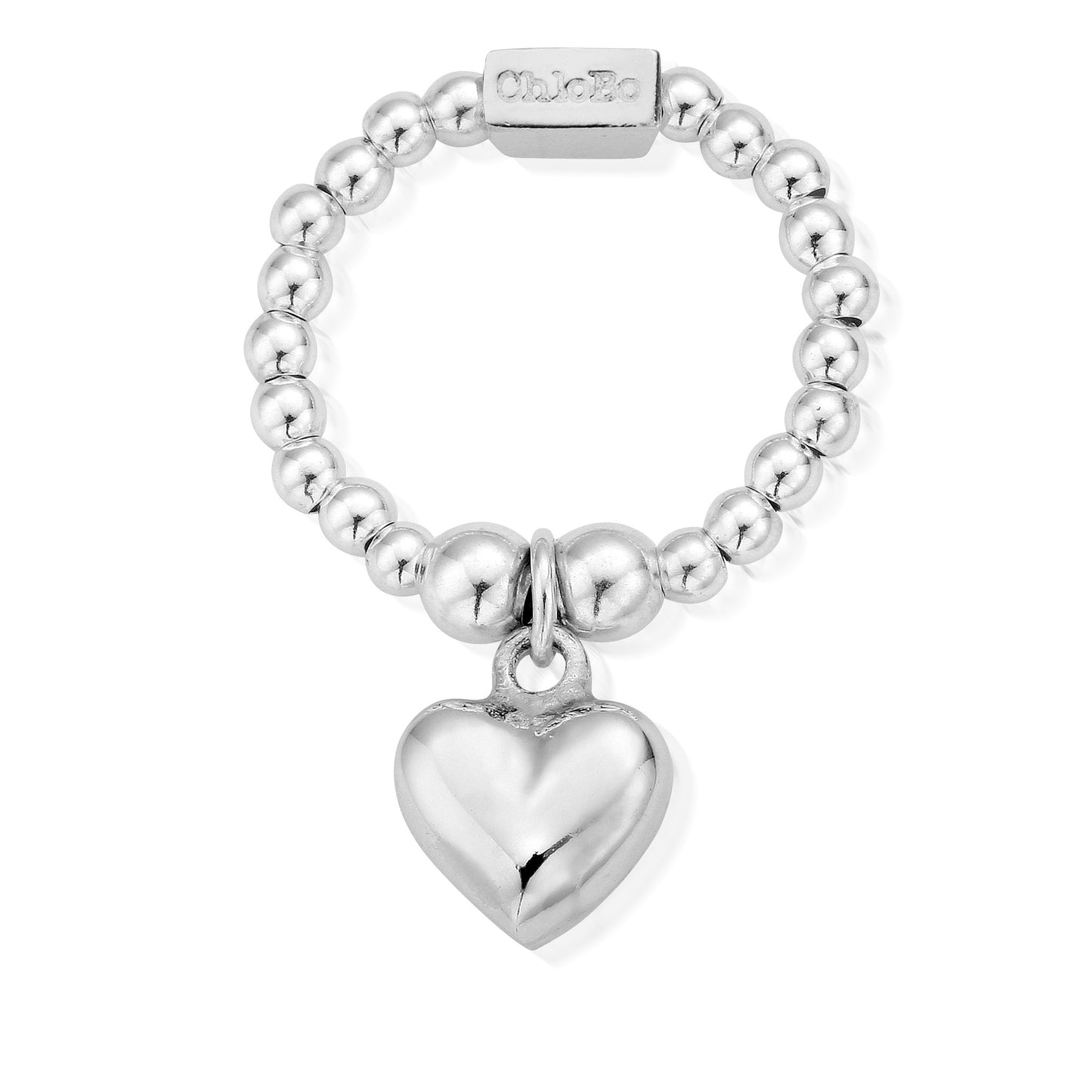 Sterling Silver Puffed Heart Chlobo Ring