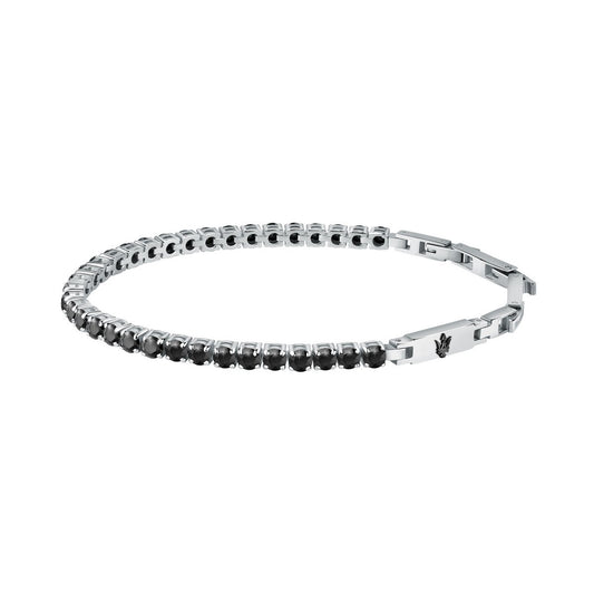 Maserati Stainless Steel Black Stone Bracelet
