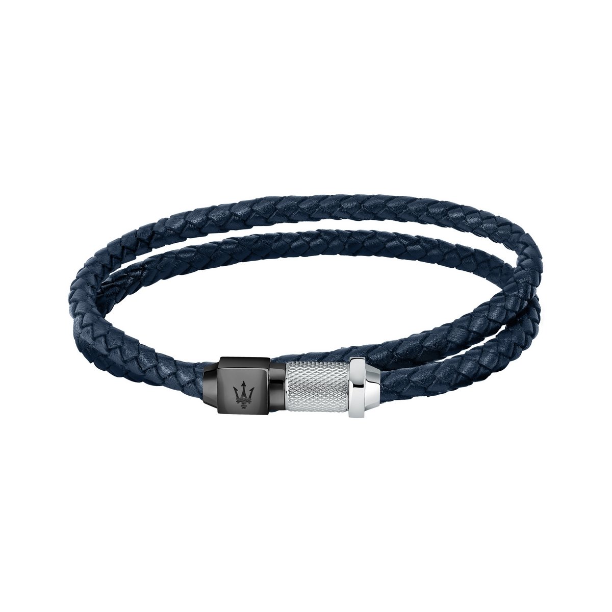 Maserati Navy Recycled Leather Double Bracelet