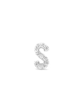 Sterling Silver Cubic Zirconia Initial S
