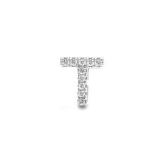 Sterling Silver Cubic Zirconia Initial T