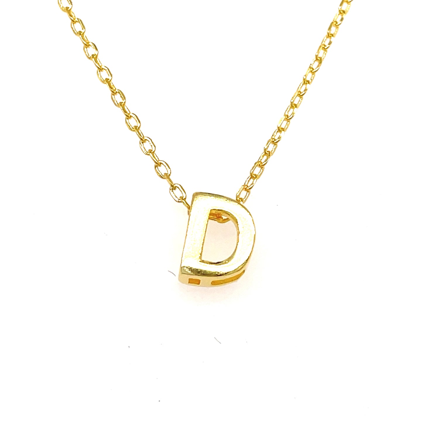 Sterling Silver Gold Plated Initial D