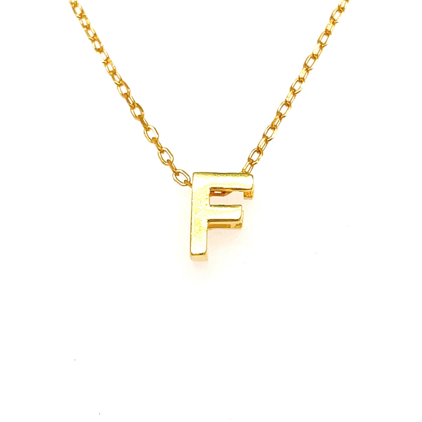 Sterling Silver Gold Plated Initial F