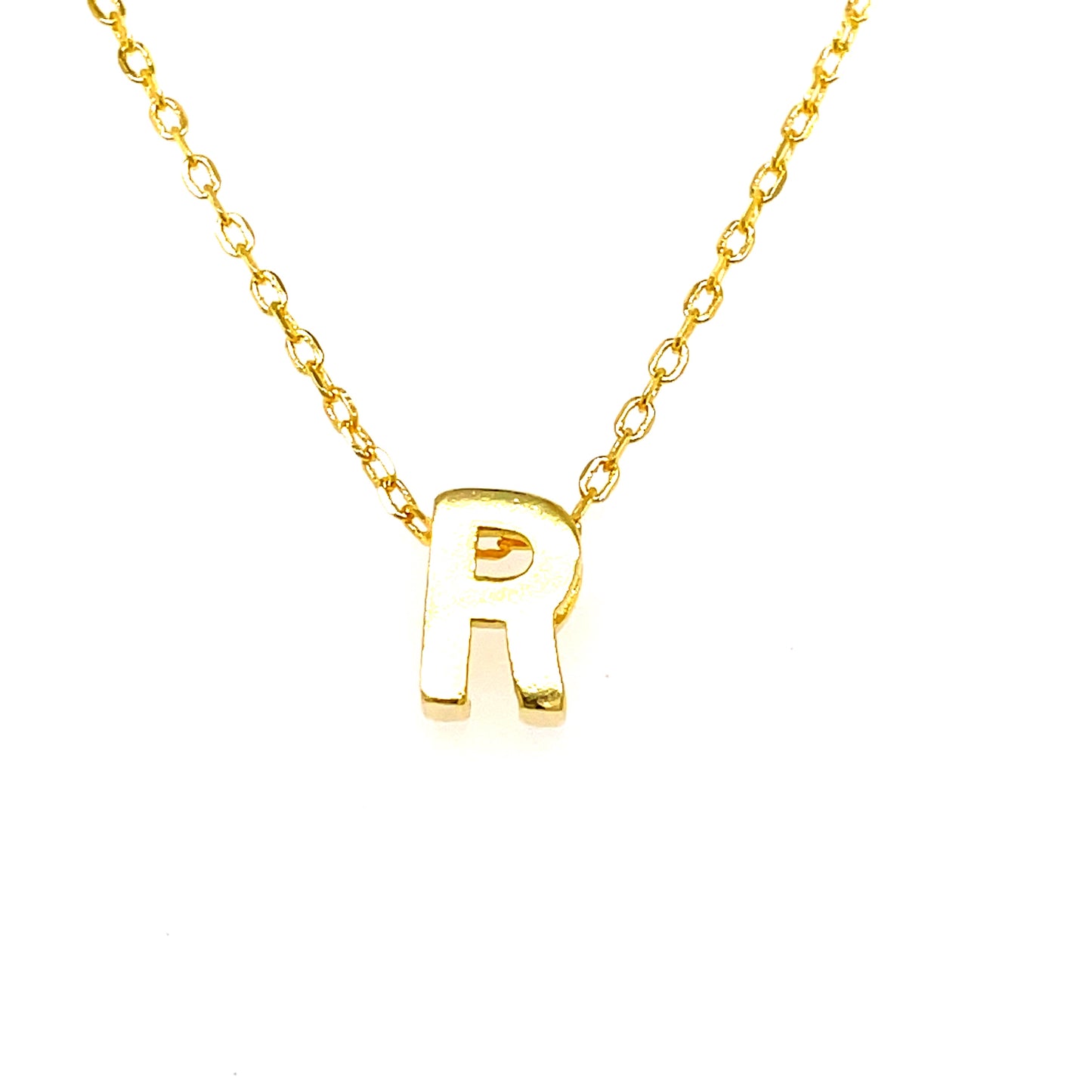 Sterling Silver Gold Plated Initial R