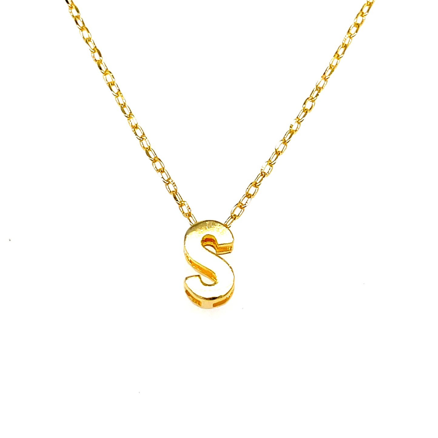 Sterling Silver Gold Plated Initial S