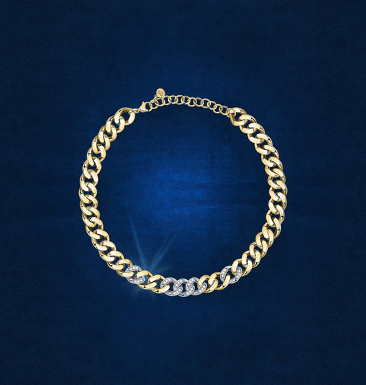 Chiara Ferragni Gold Plated Cubic Zirconia Pave Chain