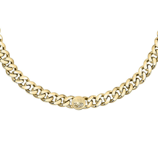 Chiara Ferragni Necklace Gold Plated Small Chain With Eye Charm