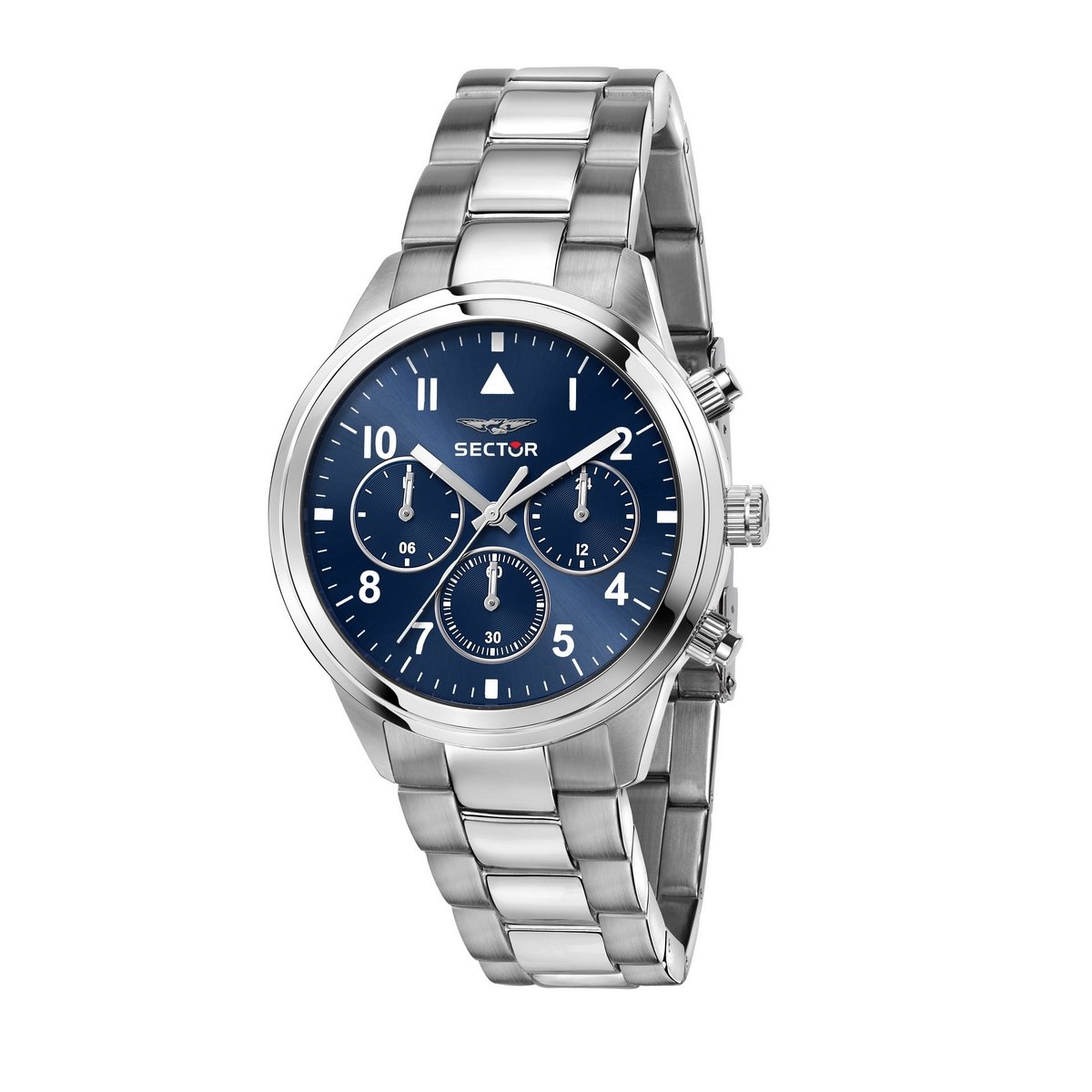 Gents Sector Stainless Steel Round Blue Chronograph