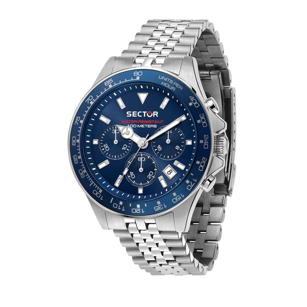 Gents Sector Stainless Steel Round Blue Chronograph
