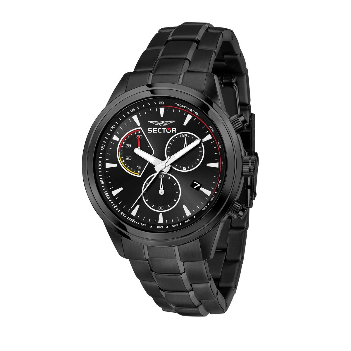 Gents Sector Black Stainless Steel Round Black Dial Chronograph