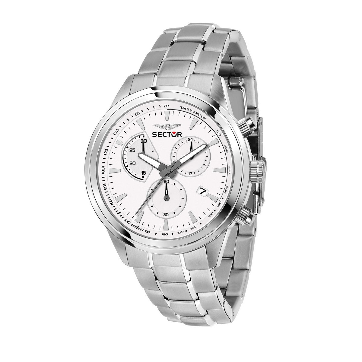 Gents Sector Stainless Steel Round White Dial Chronograph